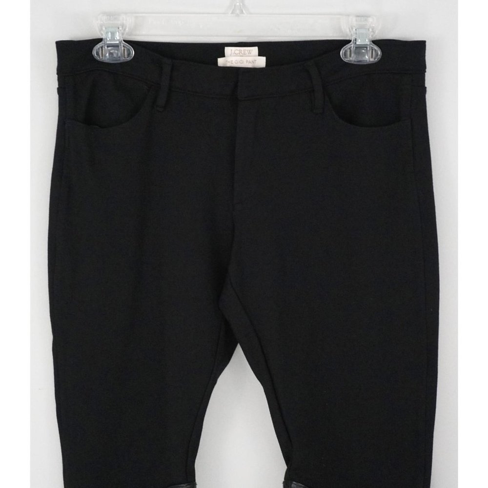 J. CREW Gigi Ponte Black Faux Leather Stretch Pant - Picture 4 of 6